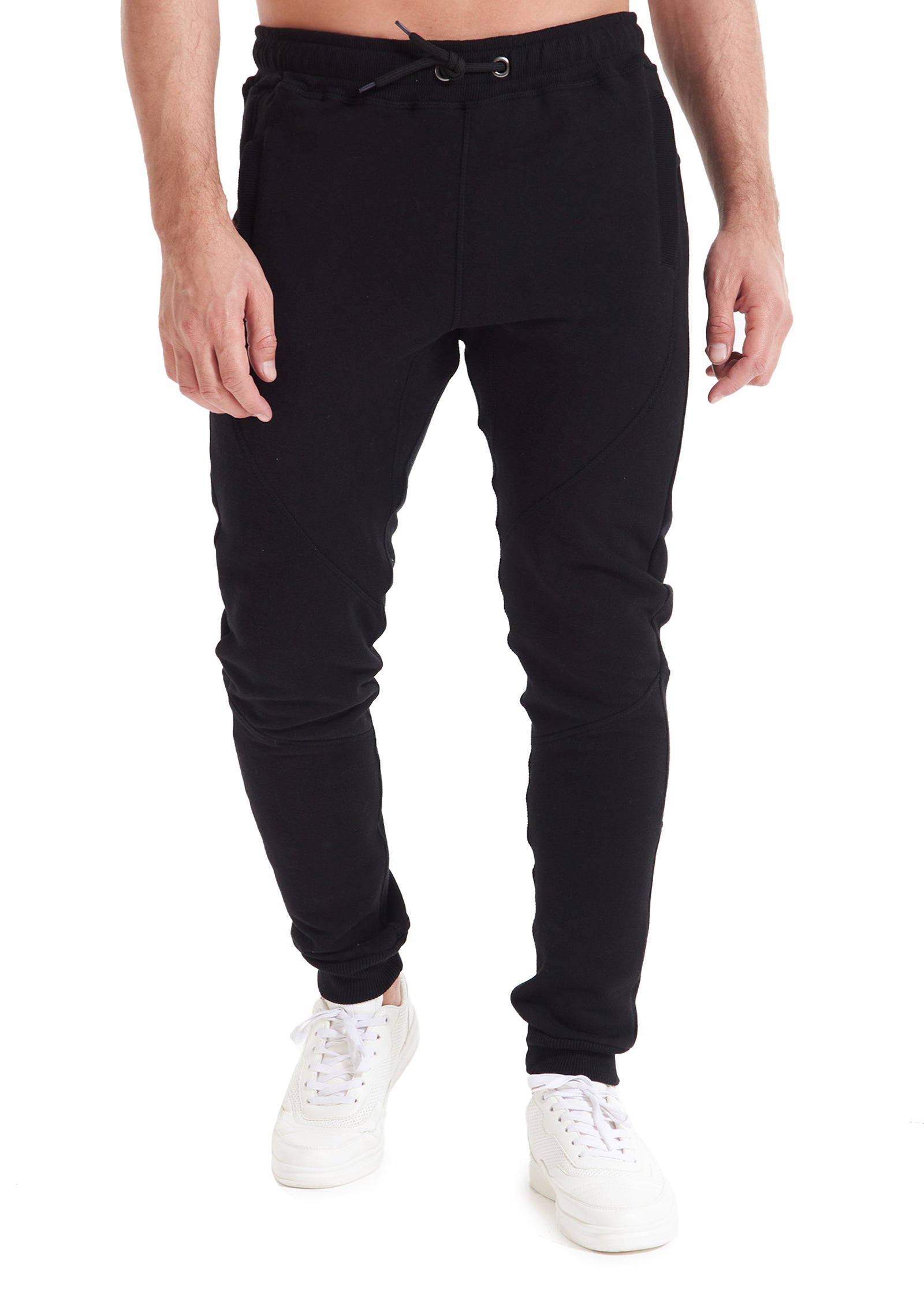 Black Jogger Zipper Pockets